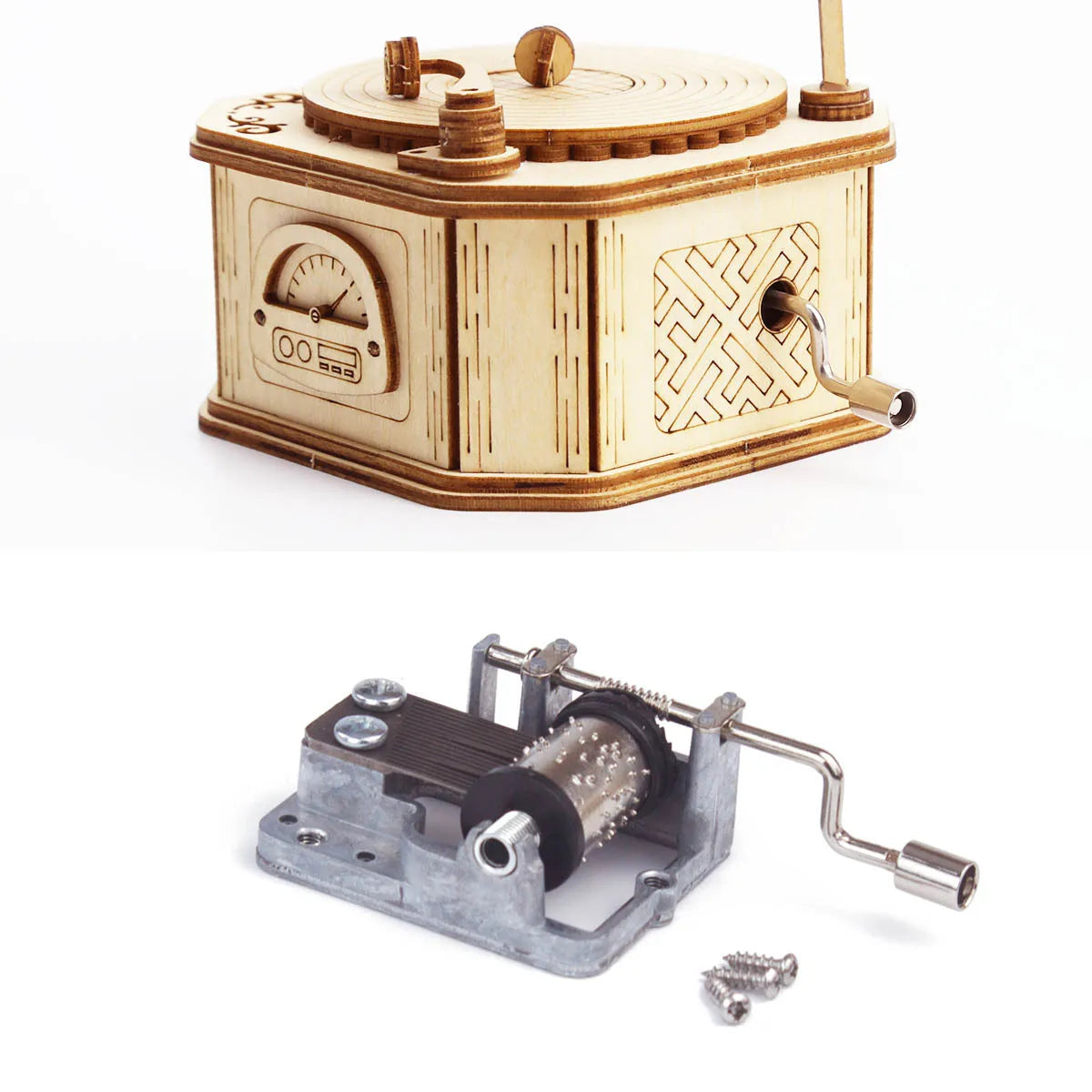 3D Holz-Puzzle - Grammophon mit Spieluhr