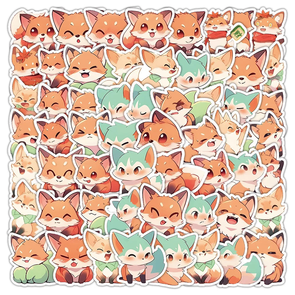 Sticker-Set - Niedliche Füchse (10/40/83 Stück)