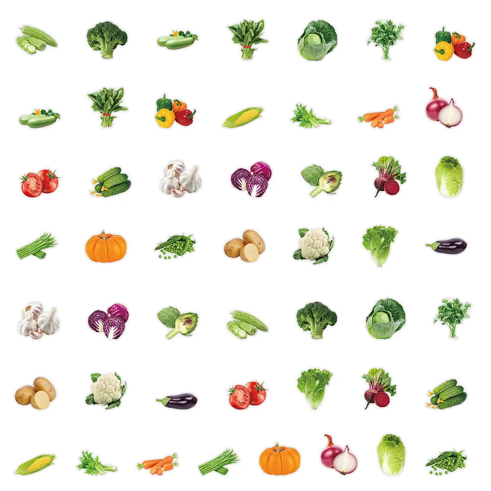 Sticker‑Set - Vegetarische Gemüse‑Sticker (10‑50 Stk.)