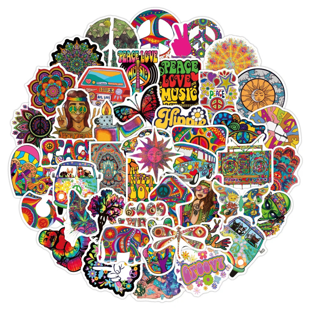 Sticker‑Set - Hippie Graffiti‑Sticker (10‑53 Stk.)