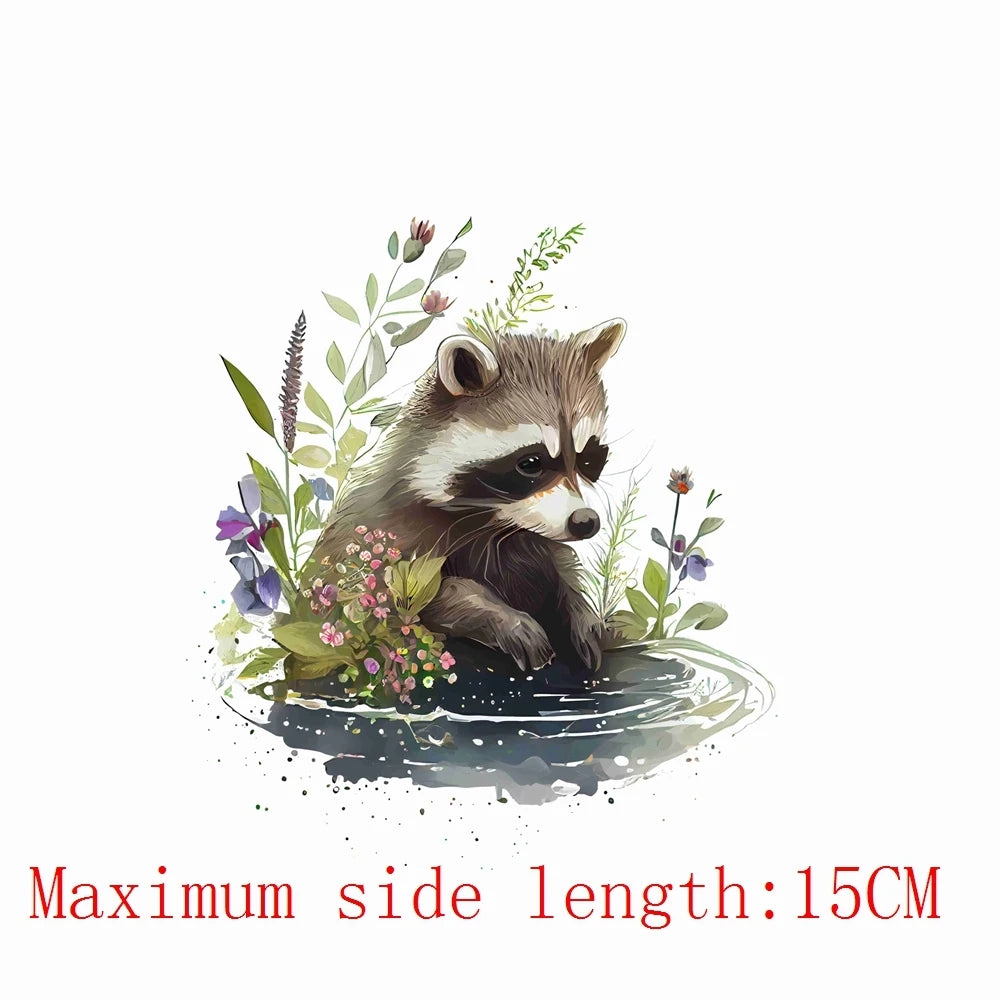 Bügelaufkleber - 15cm Kleiner Waschbär