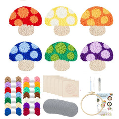 Knüpfset - 6 Pilz-Untersetzer