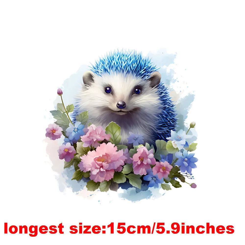 Bügelaufkleber - 15cm Bunter Igel