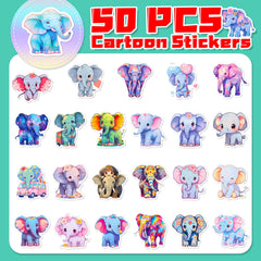 Sticker-Set - 50 Elefanten