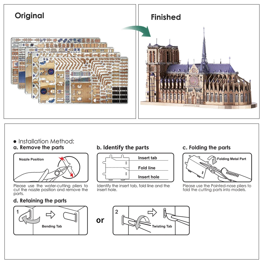 3D Metall-Puzzle - Notre Dame