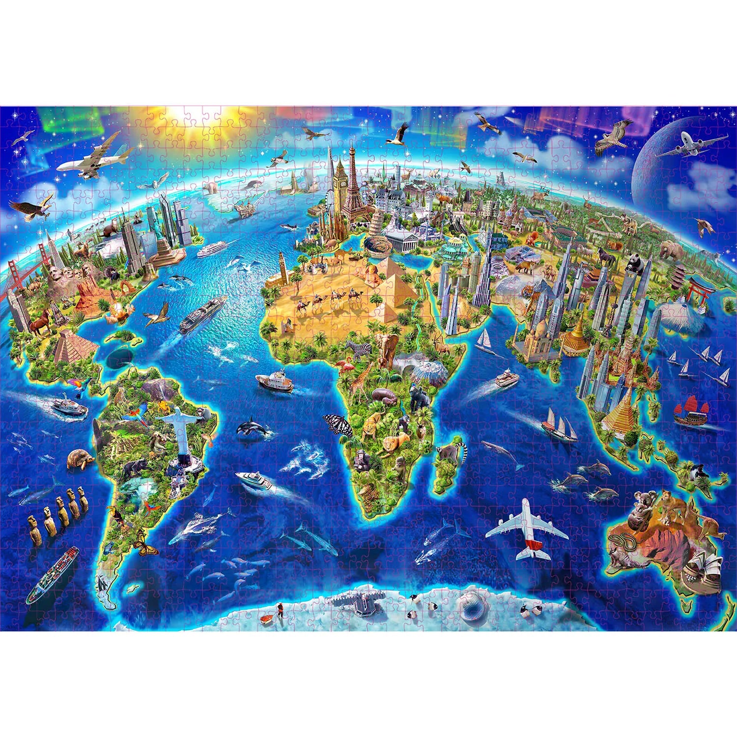 1000 Teile Puzzle - Weltberühmte Wahrzeichen