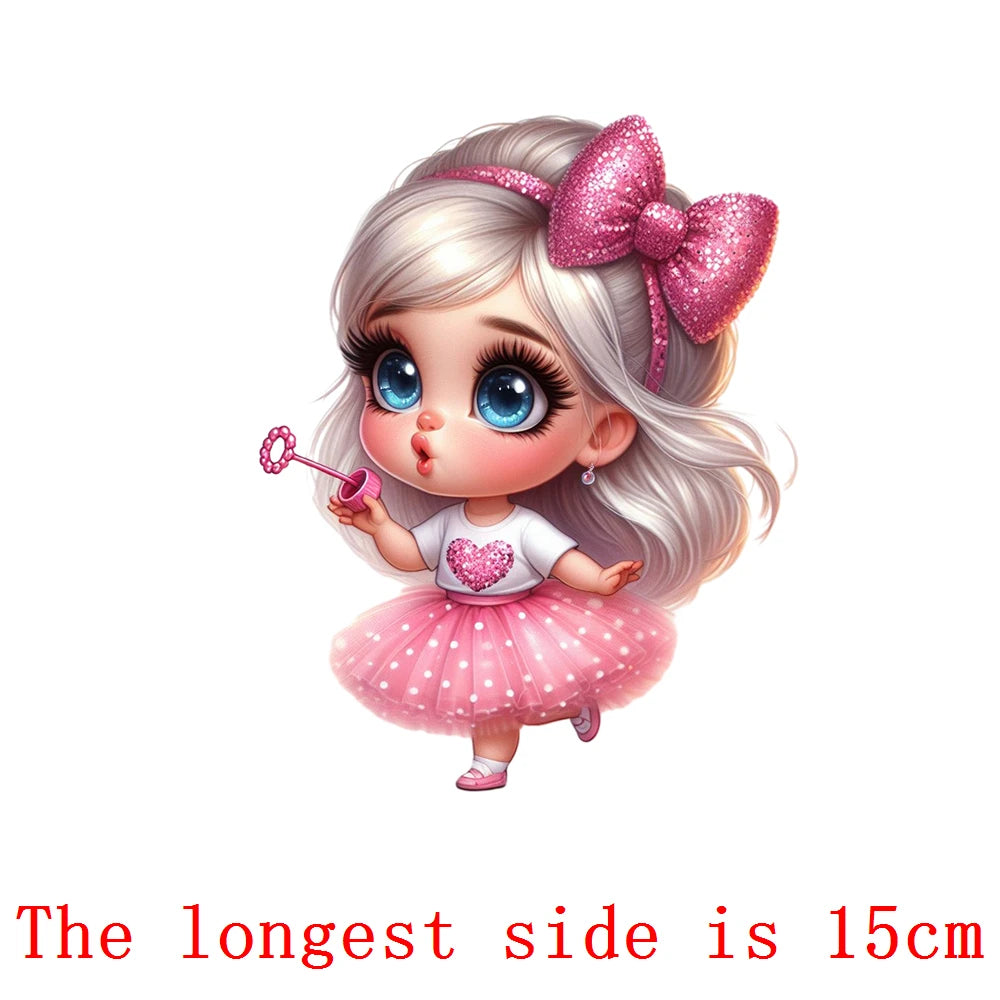 Bügelaufkleber - 15cm Rosa Prinzessin
