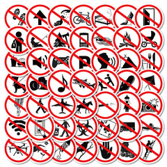Sticker‑Set - Verbotsschild Sticker (10‑50 Stk.)