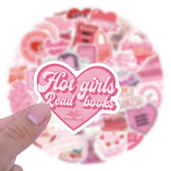 Sticker‑Set - Bookish Pink Reader‑Sticker (10‑60 Stk.)