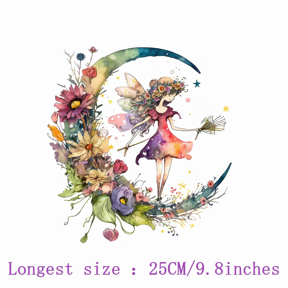 Bügelaufkleber - Süßes Mondelfenmädchen