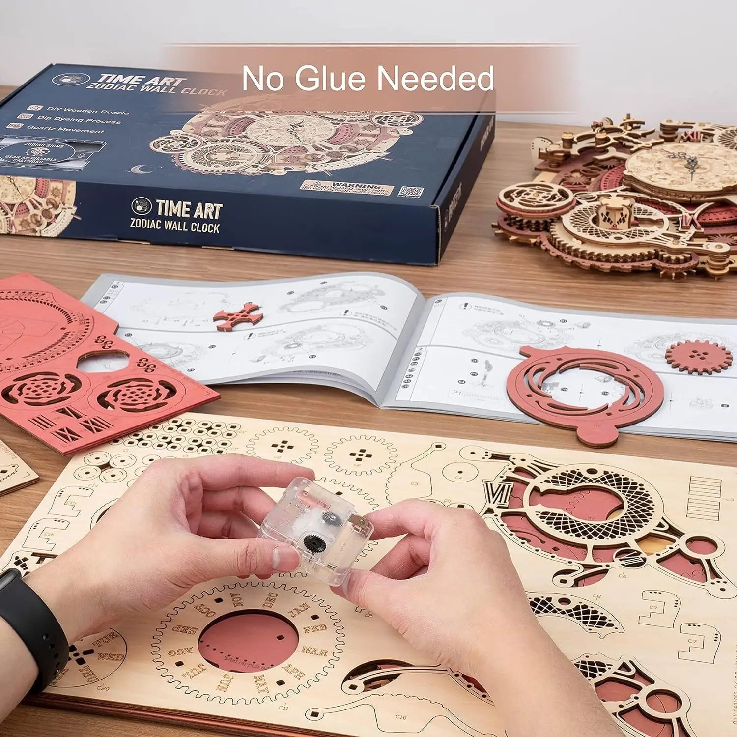 3D Holz-Puzzle - Wanduhr