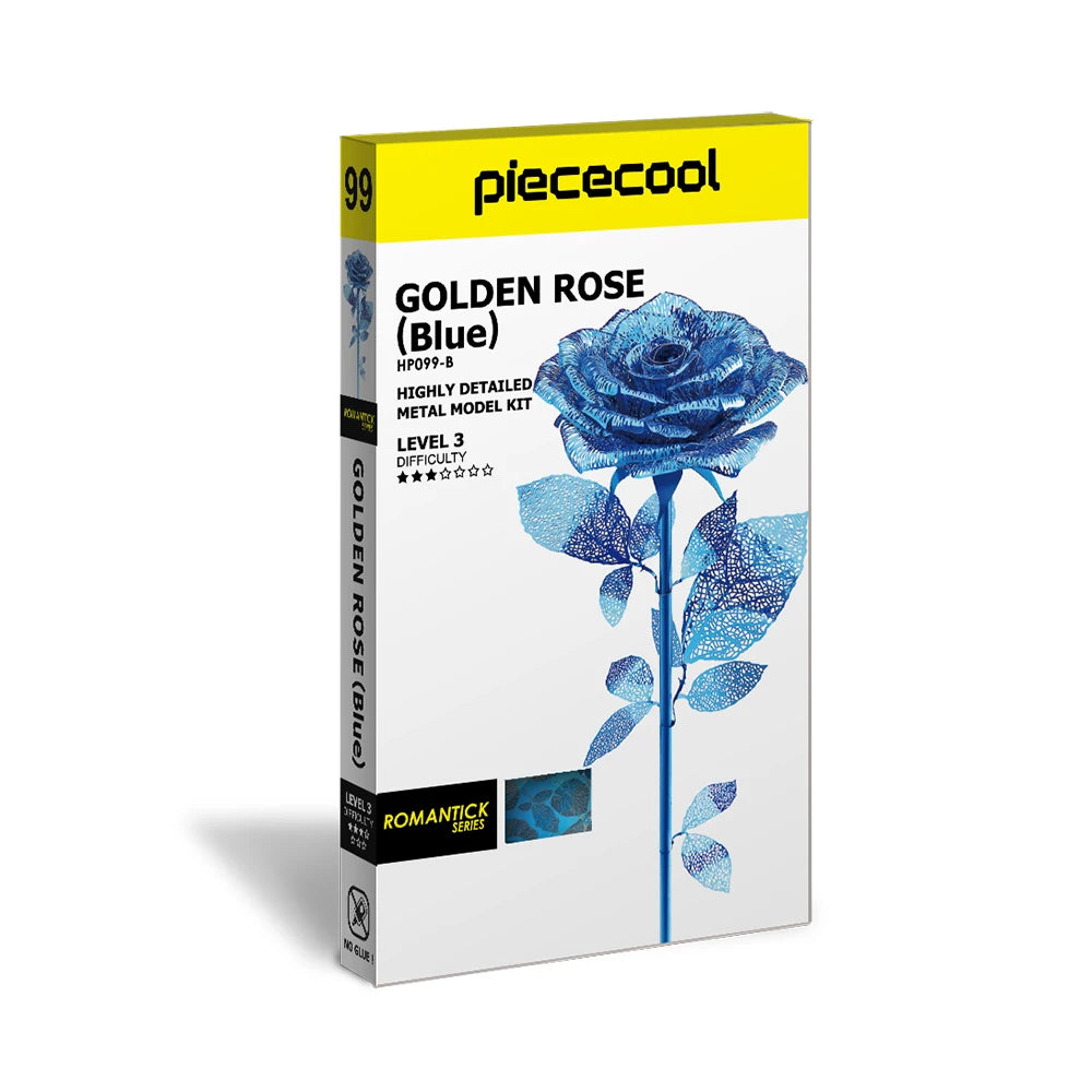 3D Metall-Puzzle - Goldene Rose