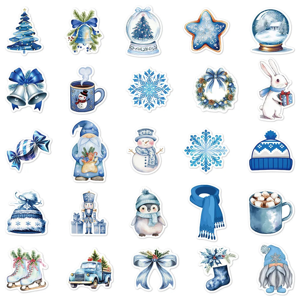 Sticker‑Set - Winter‑Sticker Blaues Set (10‑50 Stk.)