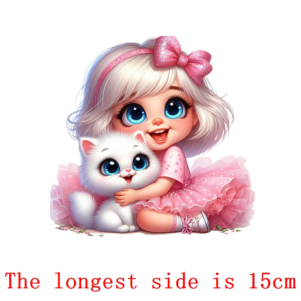 Bügelaufkleber - 15cm Rosa Prinzessin