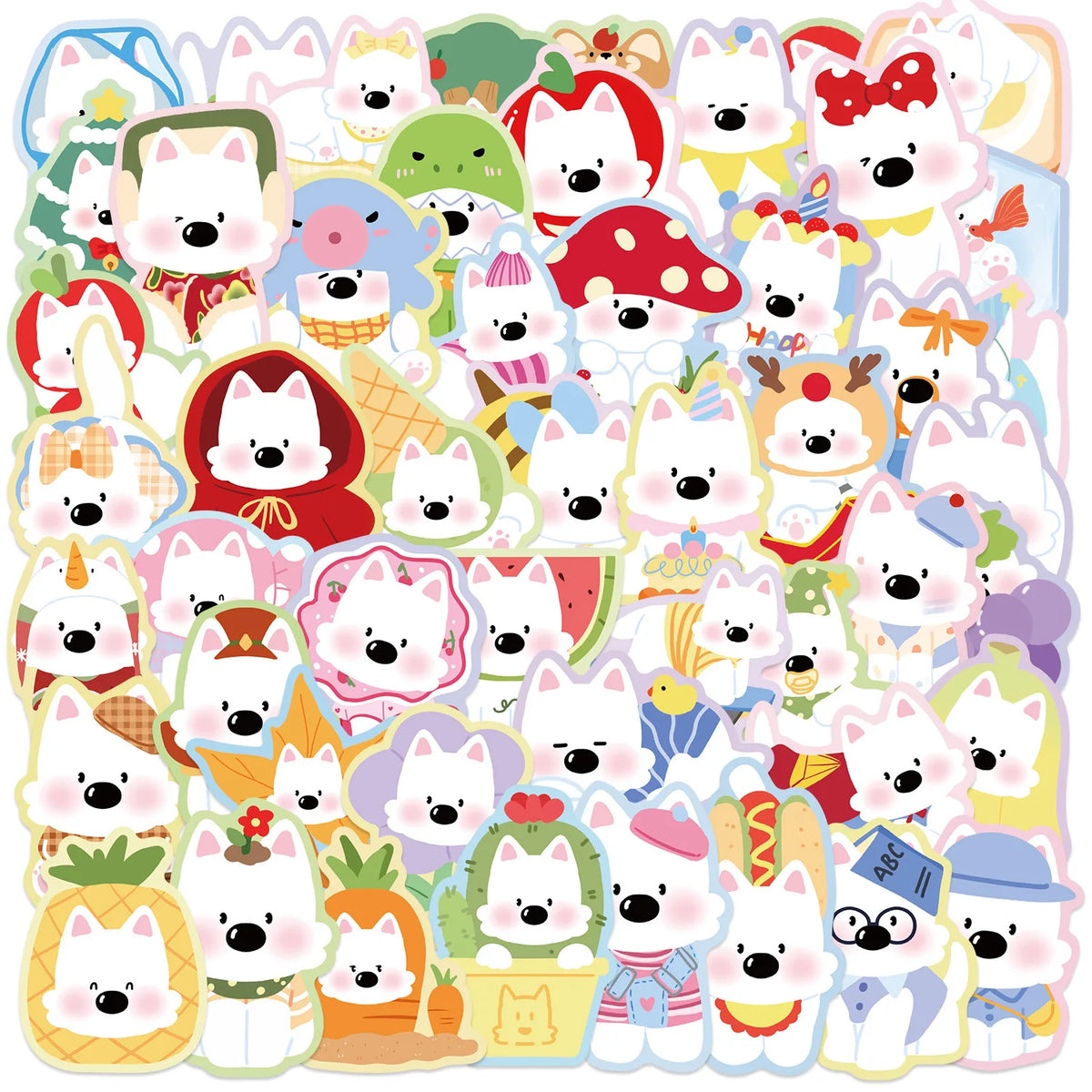 Sticker-Set - West Highland Terrier (10/30/50 Stück)