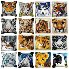 Knüpfset - Tiger‑Wolf‑Leopard Stick‑Kissen