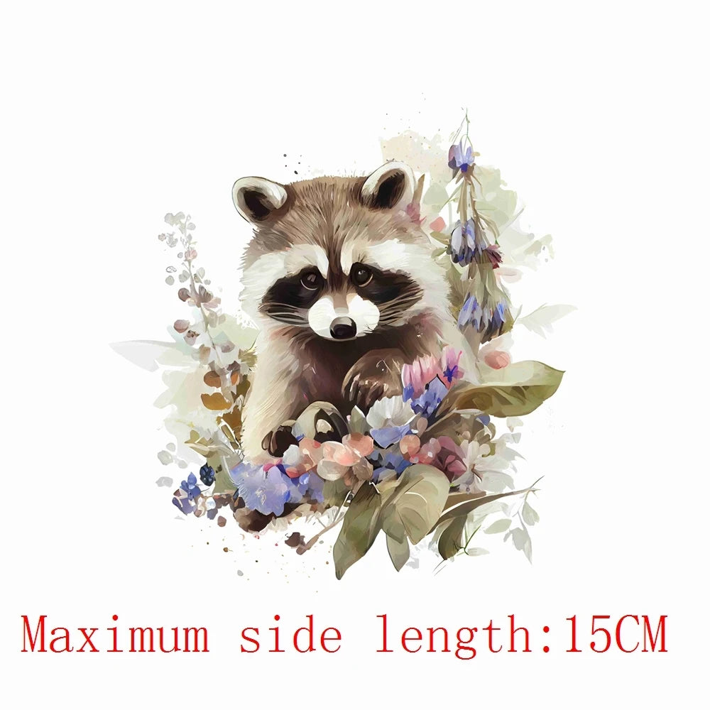 Bügelaufkleber - 15cm Kleiner Waschbär