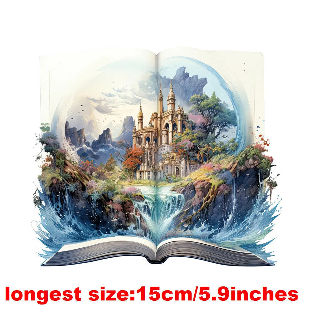 Bügelaufkleber - 15cm Traumland-Bücher