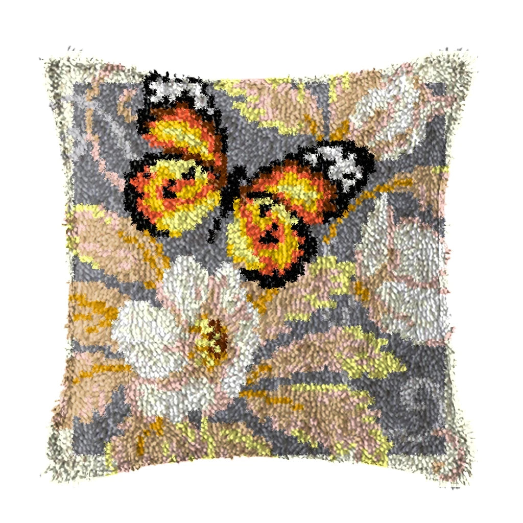 Knüpfset - Schmetterlings‑ & Pflanzen Knüpfkissen‑Set
