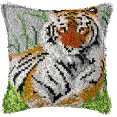 Knüpfset - Tiger‑Wolf‑Leopard Stick‑Kissen