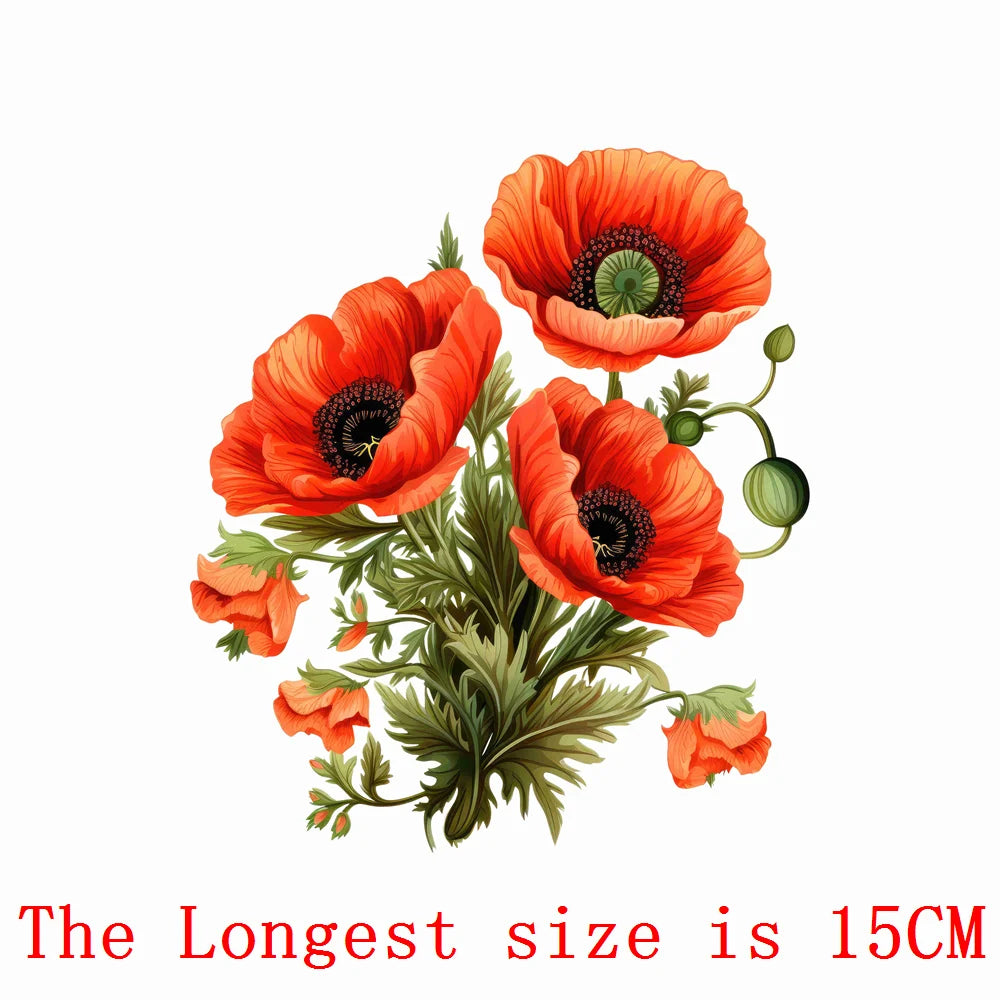 Bügelaufkleber - 15cm Rosen