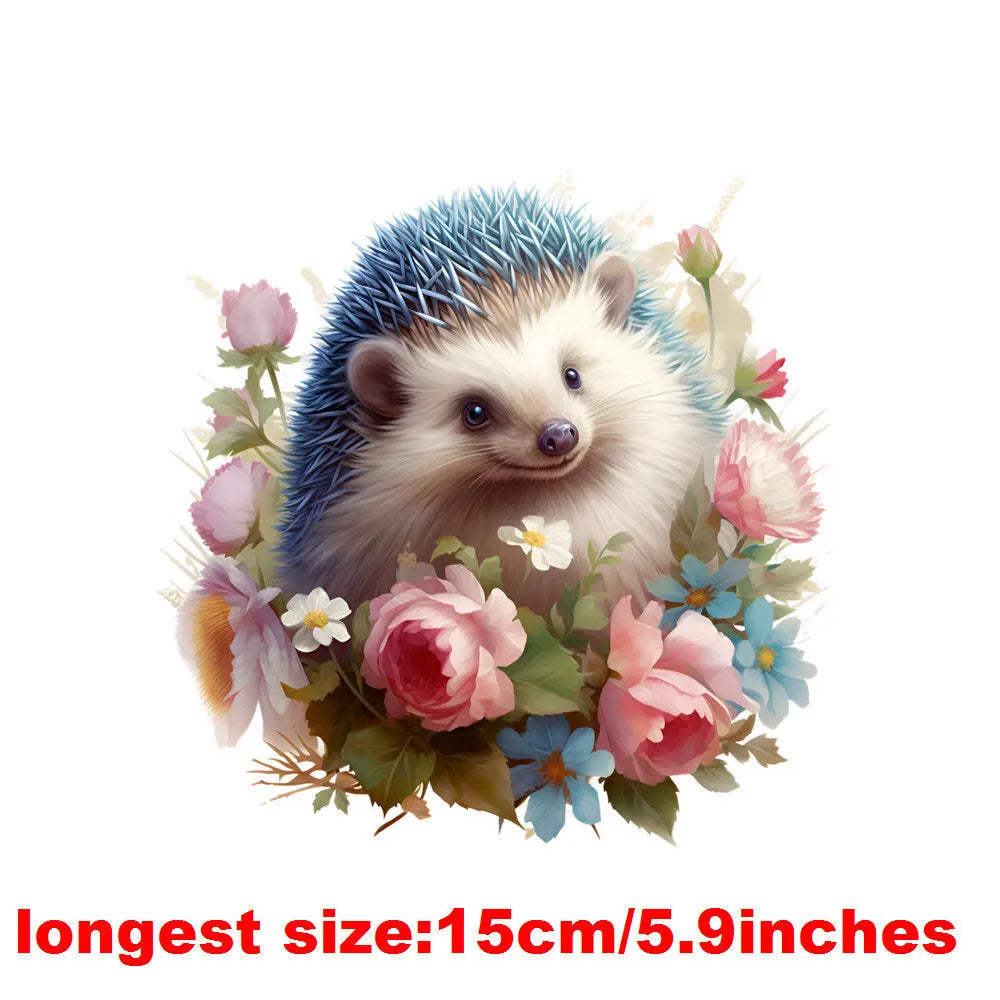 Bügelaufkleber - 15cm Bunter Igel