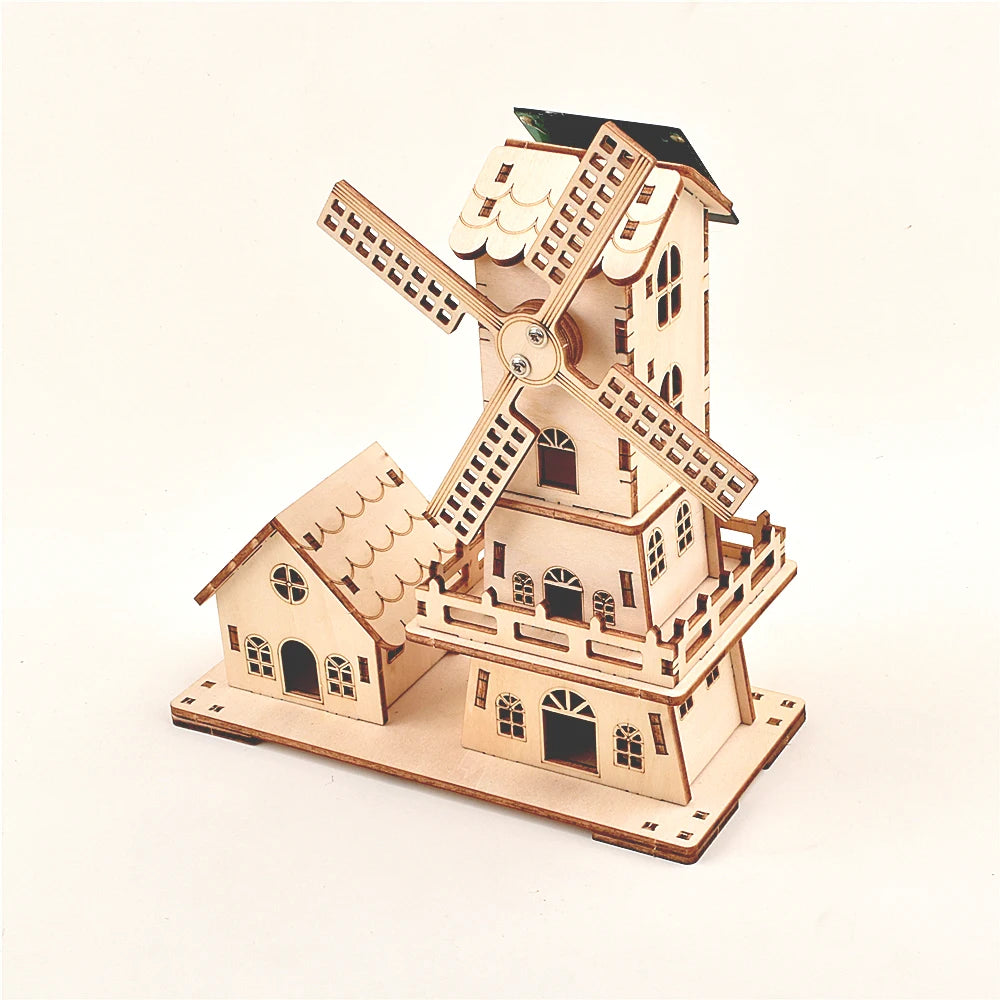3D Holz-Puzzle - Solar-Windmühle