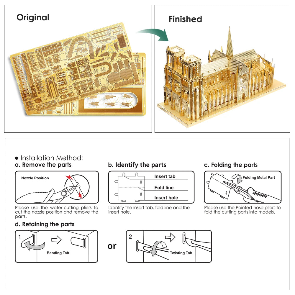 3D Metall-Puzzle - Notre Dame