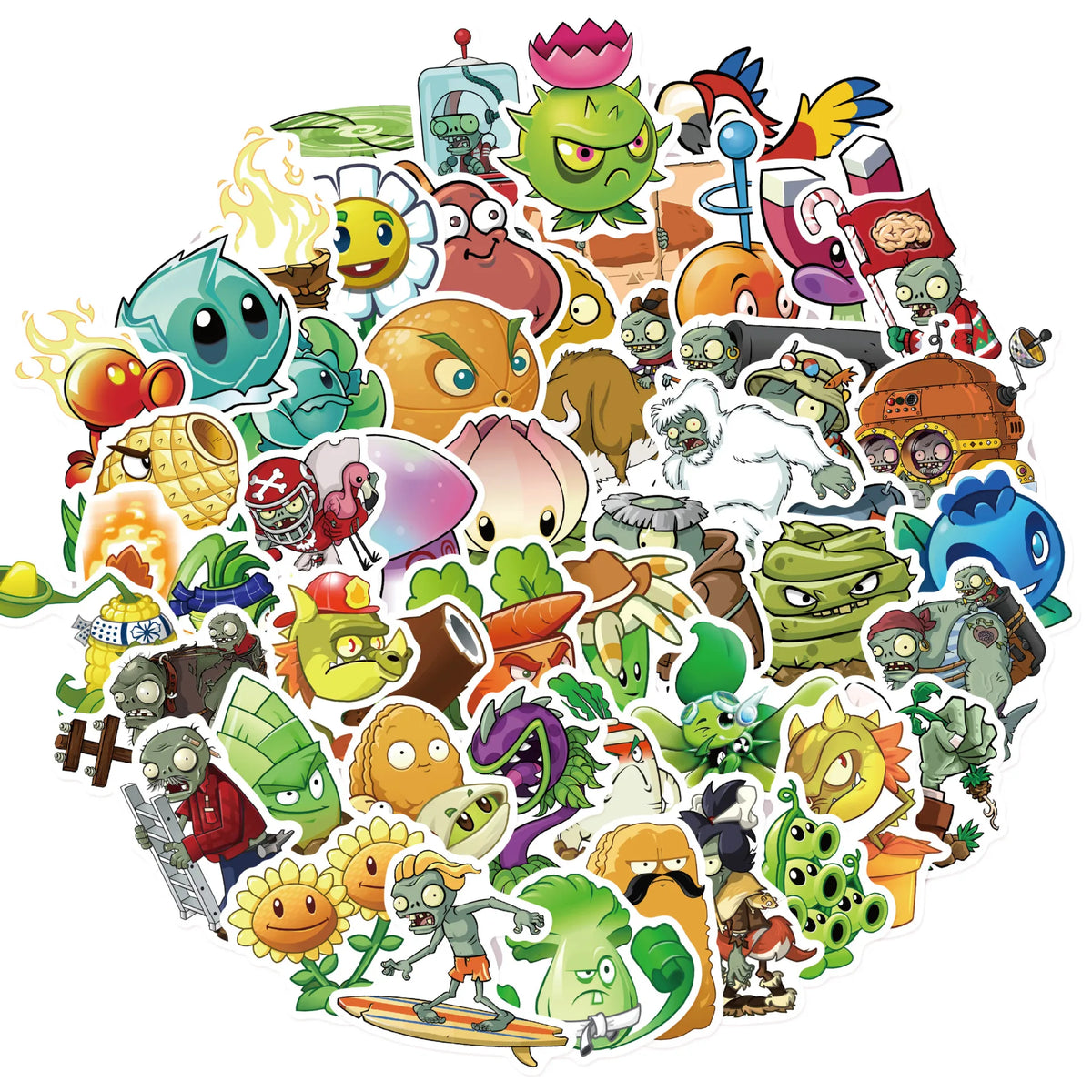Sticker-Set - 50 Pflanzen gegen Zombies