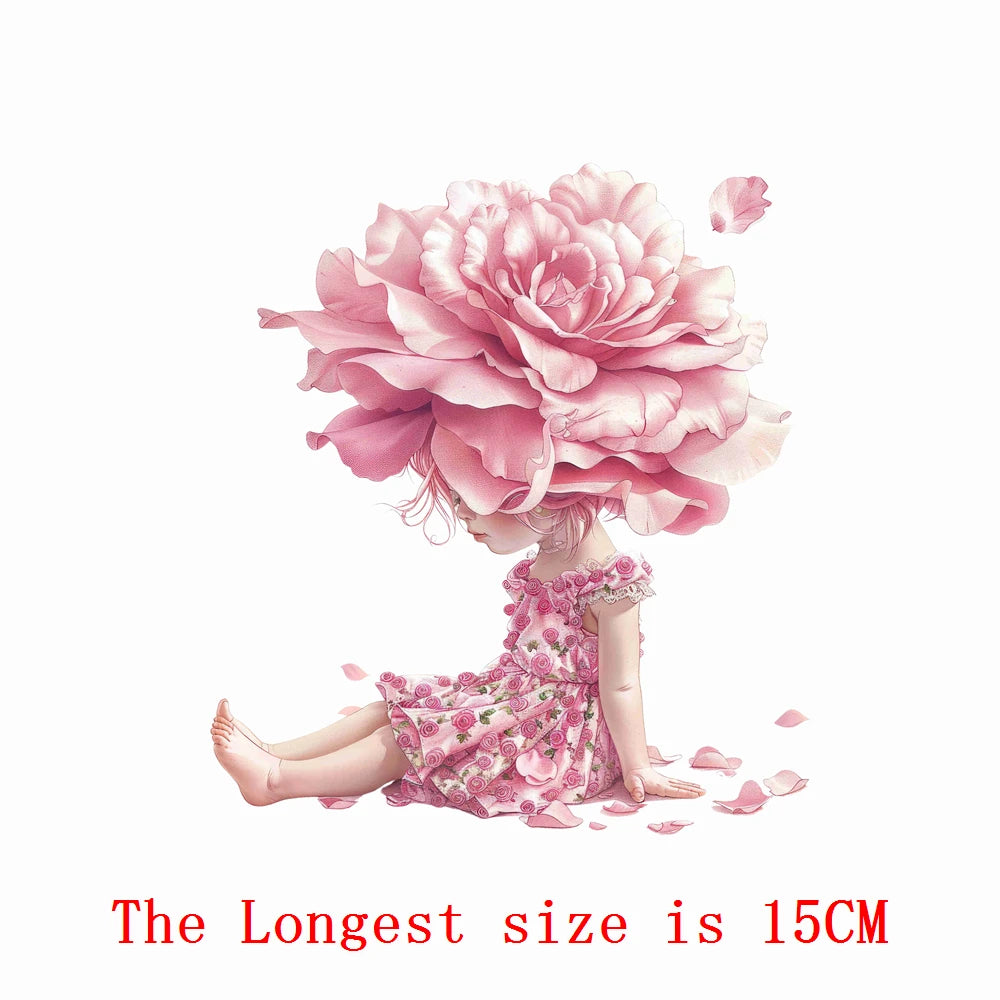 Bügelaufkleber - 15cm Blumengeister