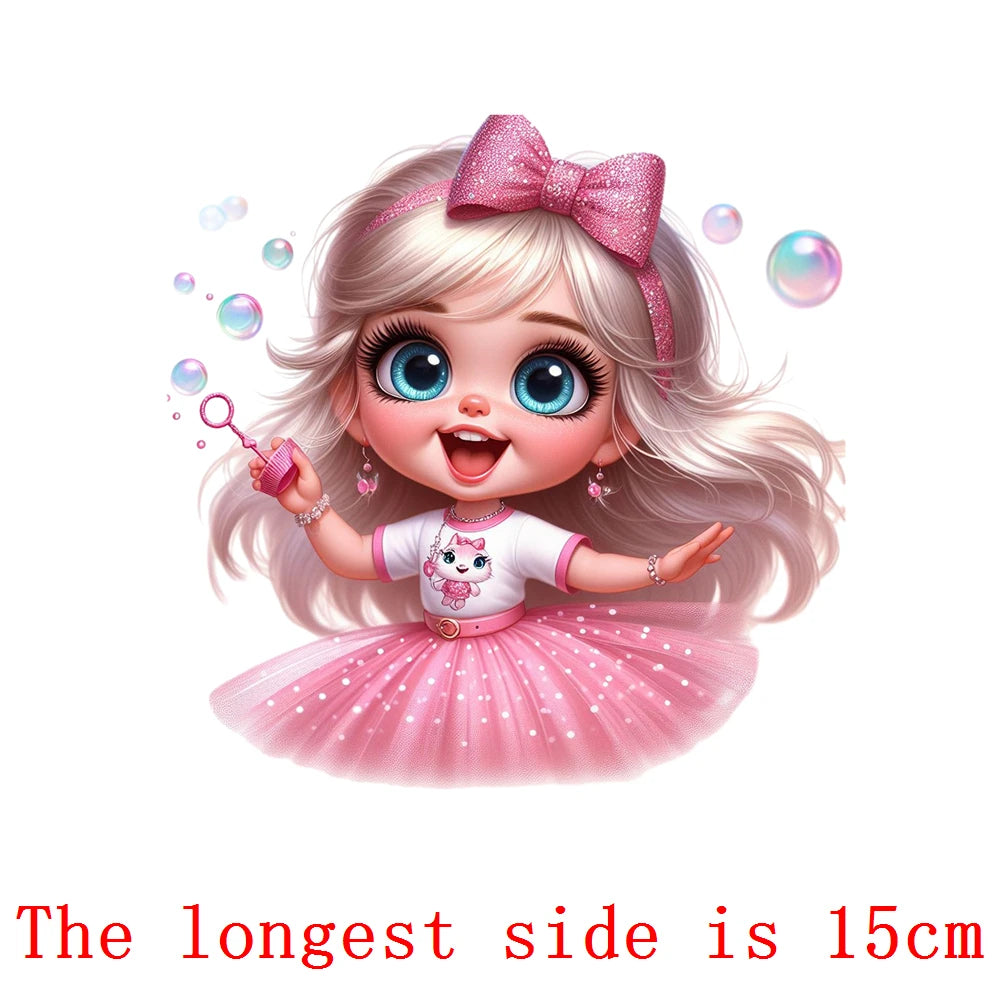 Bügelaufkleber - 15cm Rosa Prinzessin