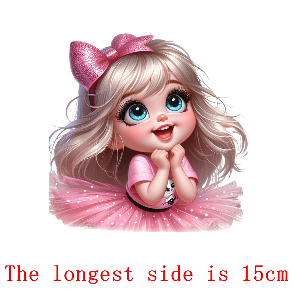 Bügelaufkleber - 15cm Rosa Prinzessin