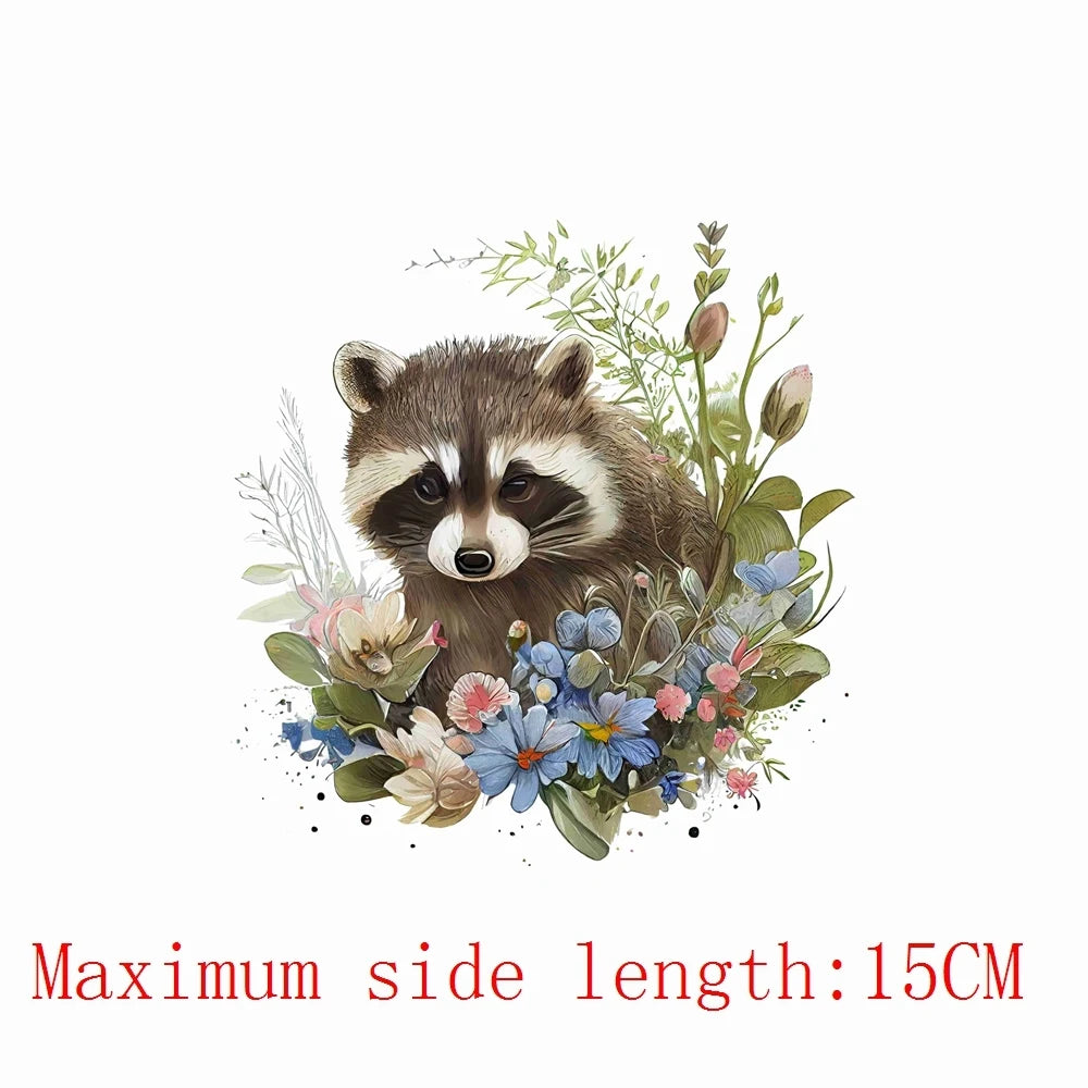 Bügelaufkleber - 15cm Kleiner Waschbär