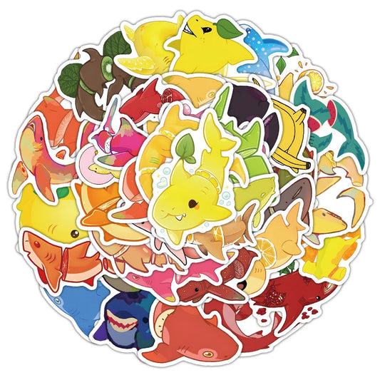 Sticker‑Set - Obst & Hai Fun‑Sticker (10‑54 Stk.)