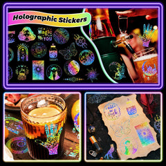 Sticker-Set - 100 Holografische Glitzer