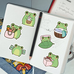 Sticker-Set - Niedliche Frösche (10/30/50 Stück)