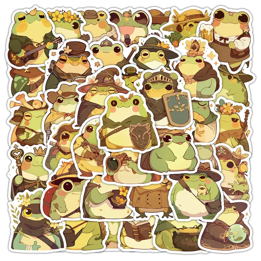 Sticker-Set - Retro-Frösche (10/30/50 Stück)