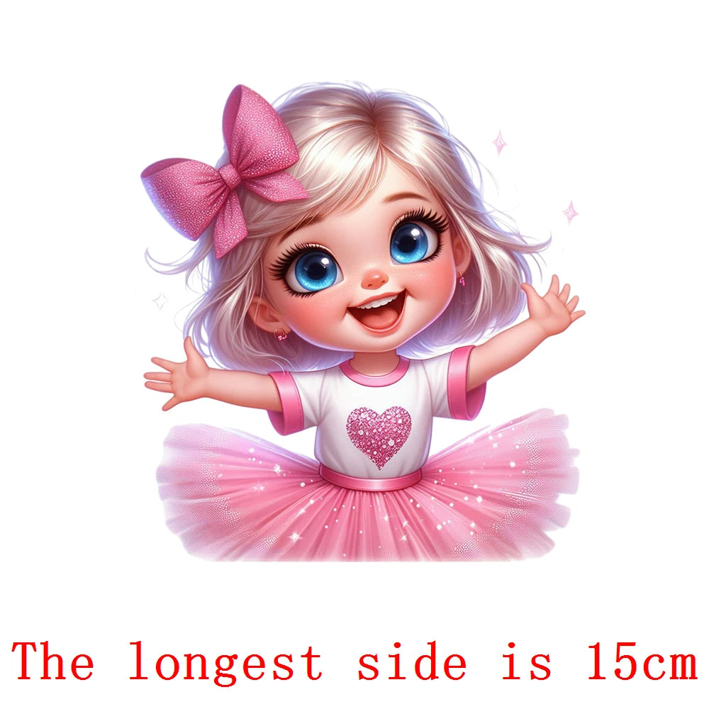 Bügelaufkleber - 15cm Rosa Prinzessin