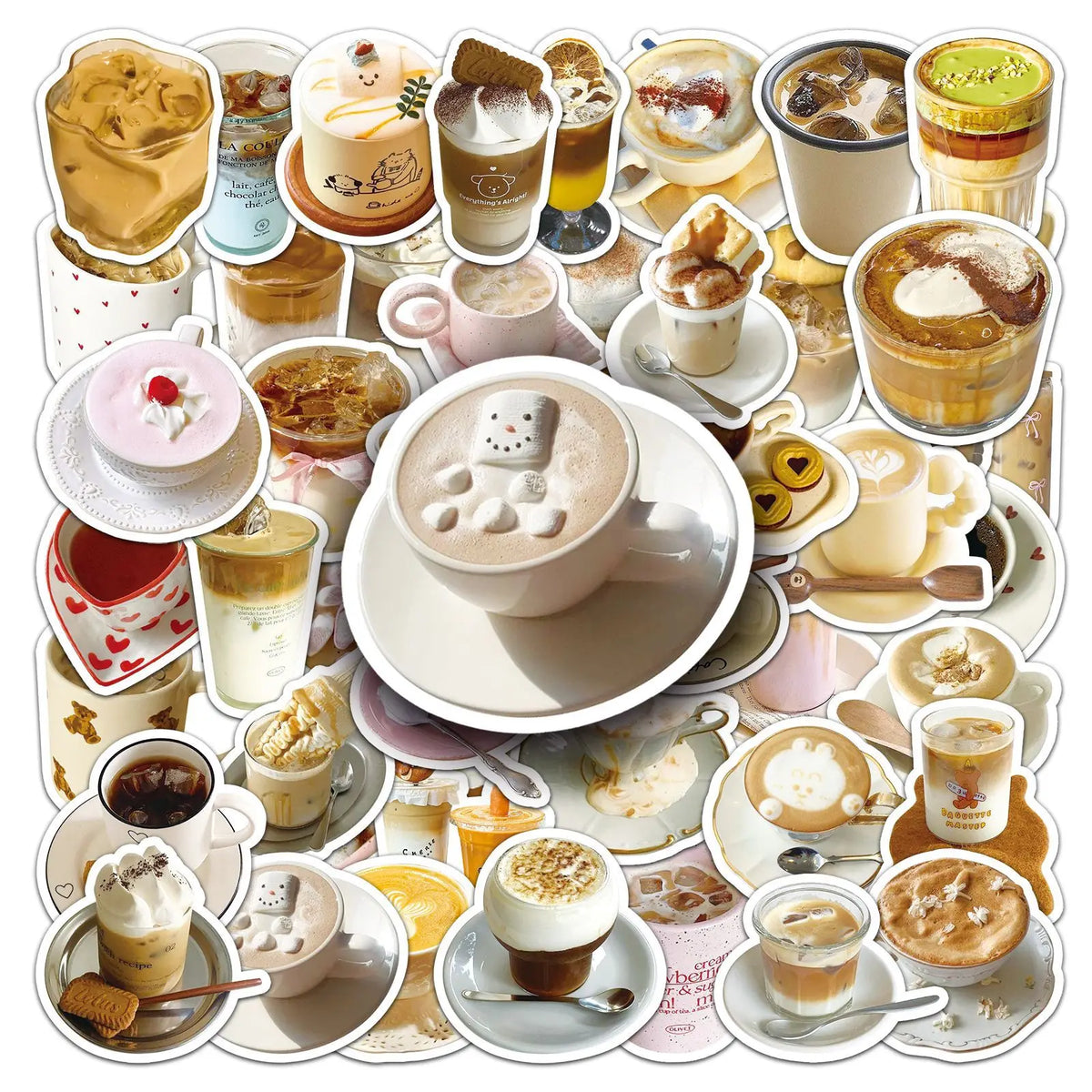 Sticker‑Set - Kaffee & Afternoon‑Tea Sticker (10‑50 Stk.)