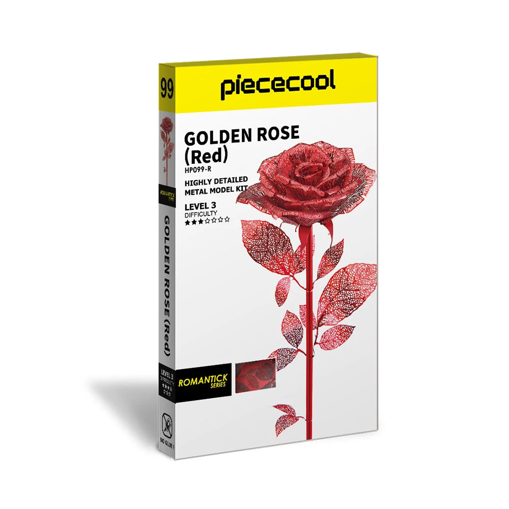3D Metall-Puzzle - Goldene Rose