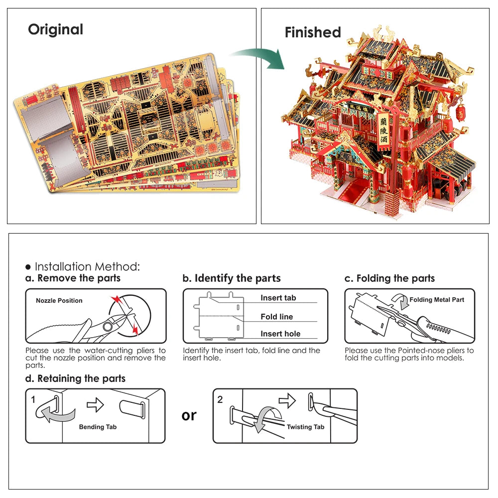 3D Metall-Puzzle - Chinesisches Restaurant