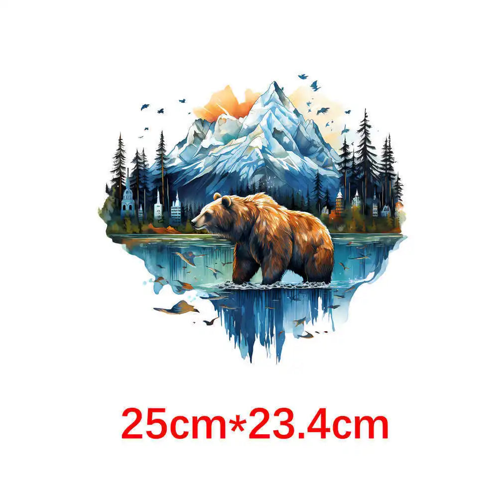 Bügelaufkleber - 25cm Eisbär auf Gletscher
