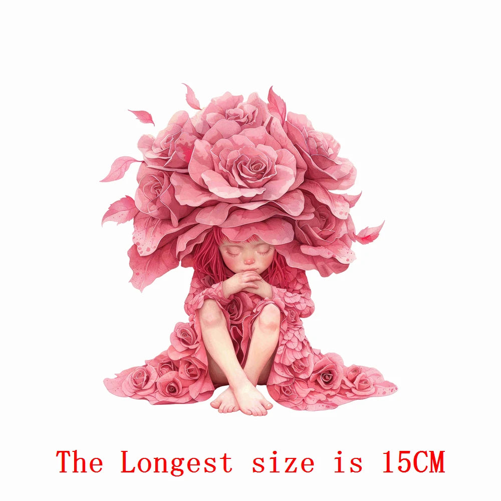 Bügelaufkleber - 15cm Blumengeister