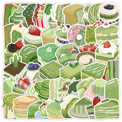Sticker‑Set - Dessert‑Sticker Matcha Kuchen (10‑50 Stk.)