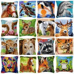 Knüpfset - Pferd‑ & Kuh Knüpfkissen‑Set