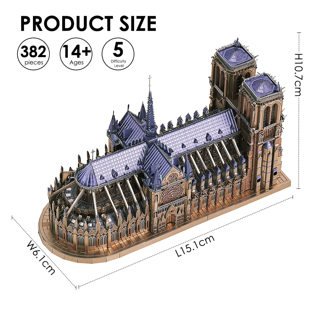 3D Metall-Puzzle - Notre Dame