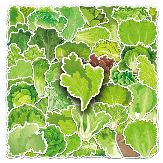 Sticker‑Set - Grüner Salat Gemüse‑Sticker (10‑50 Stk.)