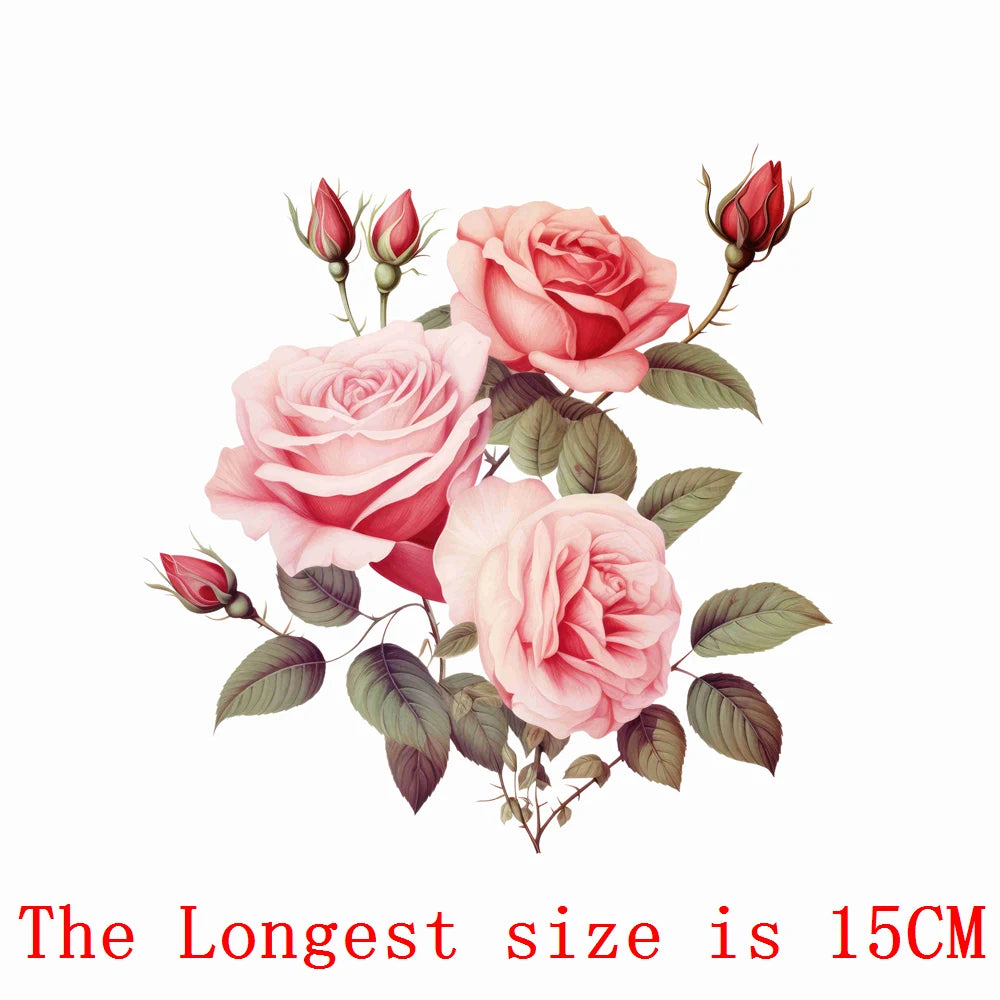 Bügelaufkleber - 15cm Rosen