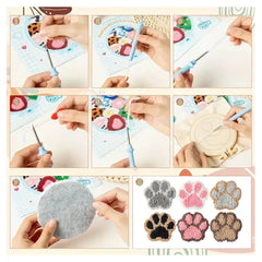 Knüpfset - 6 Hunde- und Katzenpfoten