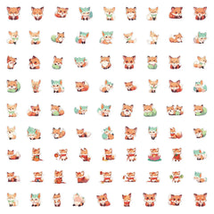 Sticker-Set - Niedliche Füchse (10/40/83 Stück)